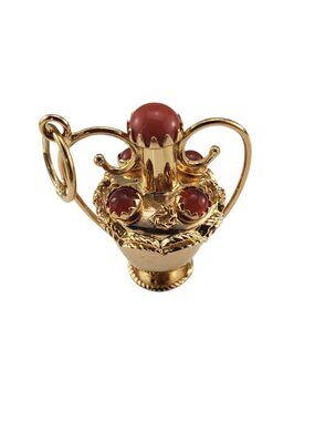 18 Karat Yellow Gold Ornate Urn Charm #19130